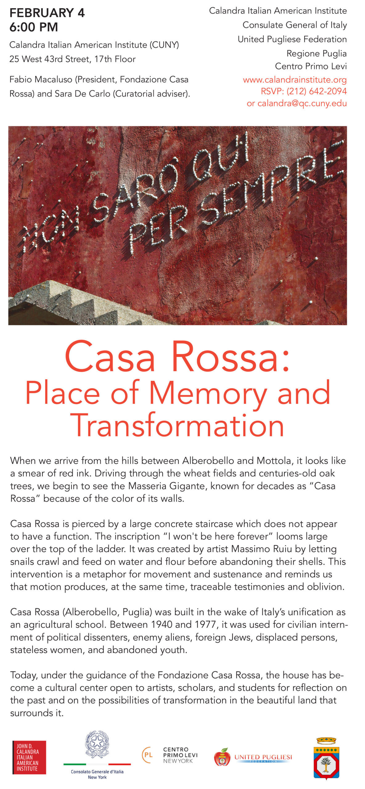 Casa Rossa: Place of Memory and Transformation